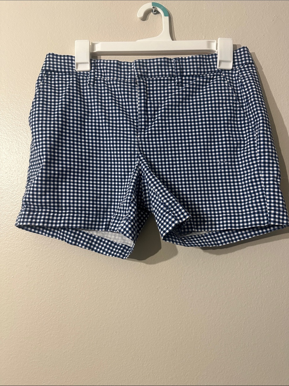 Women's Tommy Hilfiger Gingham Check Shorts Hollywood Blue & White Sz 4